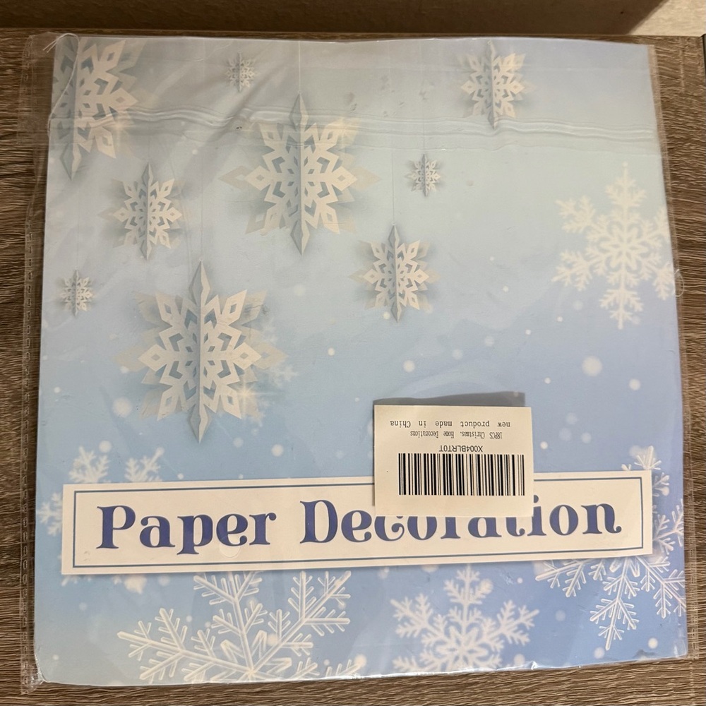 18PCS Christmas Hanging 3D Holographic Iridescent  Snowflakes Decorations